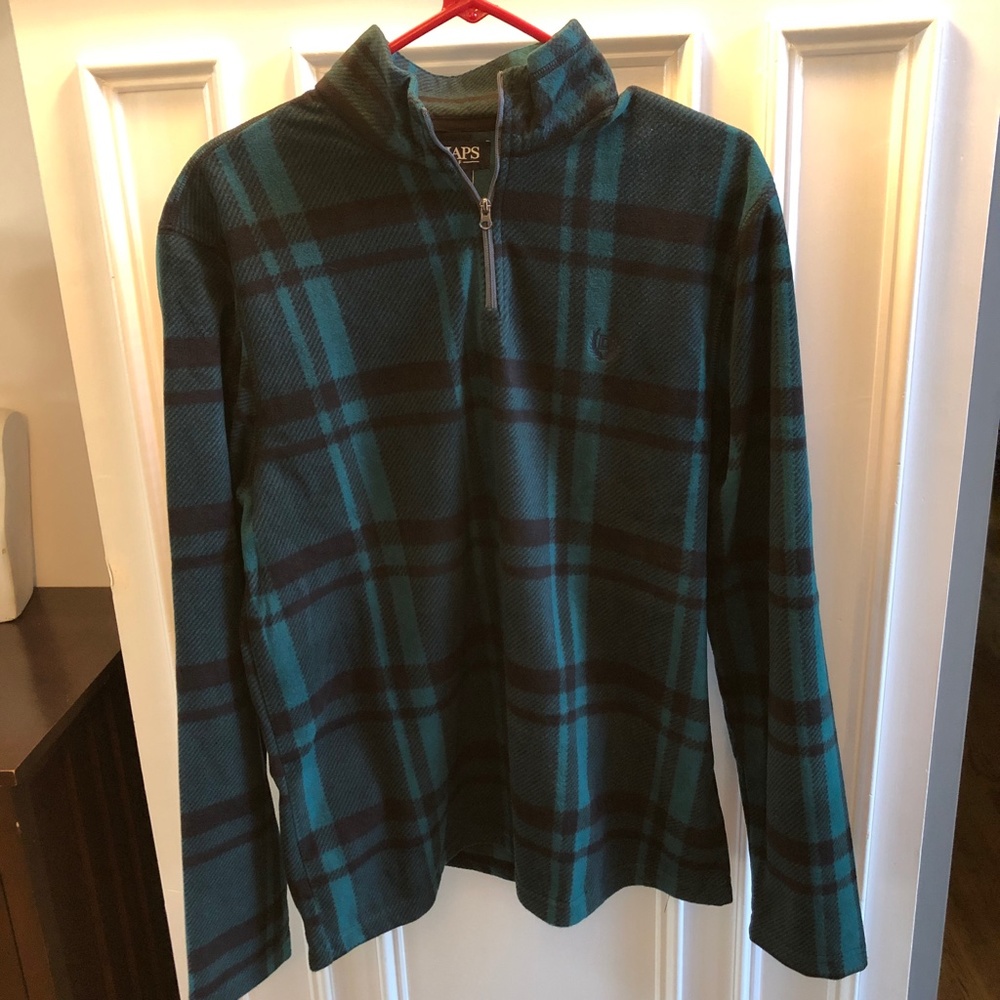 Chaps Golf Men's Fleece Flannel 1/4 Zip Jacket M - Picture 2 of 5